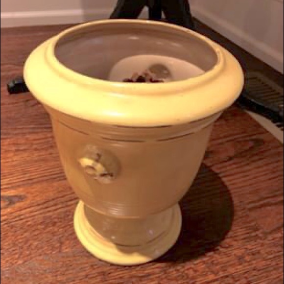 Other - French Sunflower Antiqued Painted Urn Vase